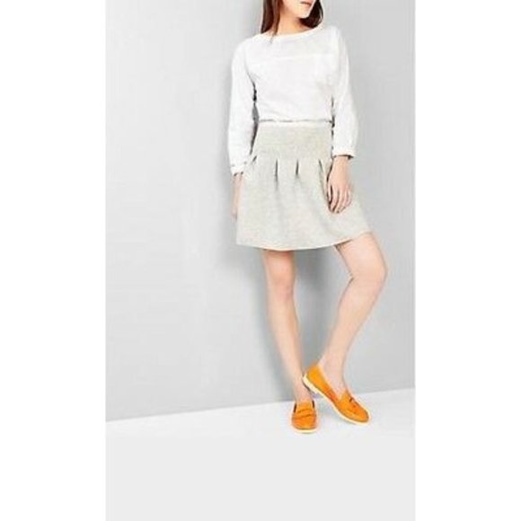 Gap Medium Skirt NWT Pale Grey Heat Flare Scuba - Picture 1 of 4